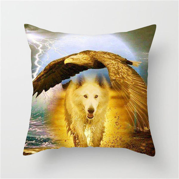 Wolf Wolves Polyester Cushion Cover Square 45cm