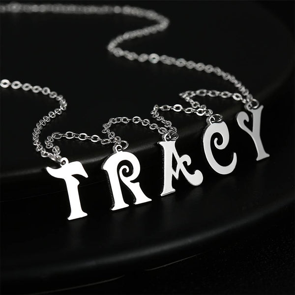 A-Z Initials Letters Name Message 12 Characters Sterling Silver Pendant Necklace Jewellery Gift