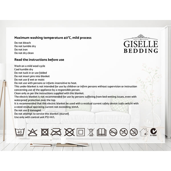 Giselle Bedding Heated Electric Throw Rug Fleece Snuggle Blanket Silver