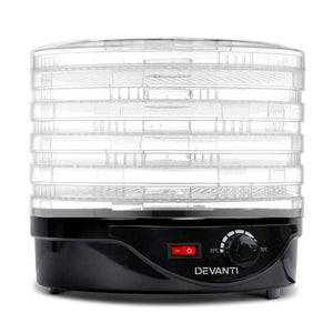 Devanti Food Dehydrator Dryer 5 Trays Black 245W