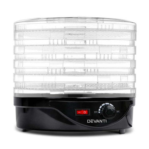 Devanti Food Dehydrator Dryer 5 Trays Black 245W