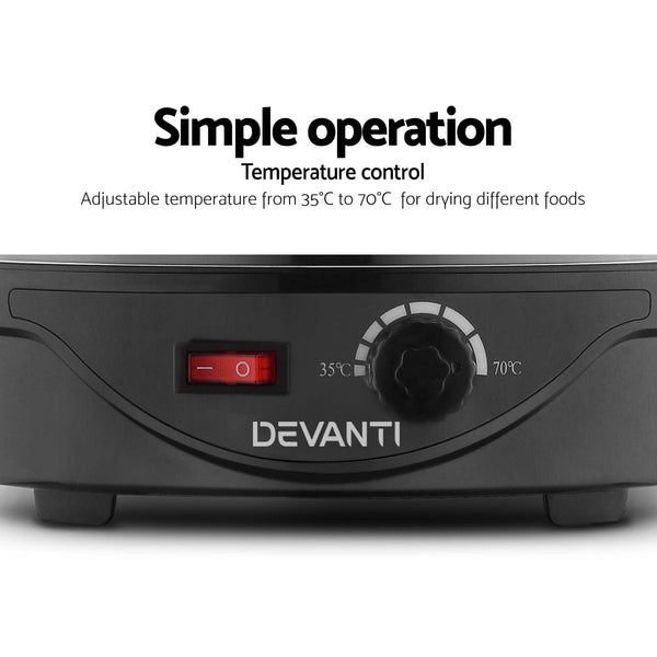 Devanti Food Dehydrator Dryer 5 Trays Black 245W