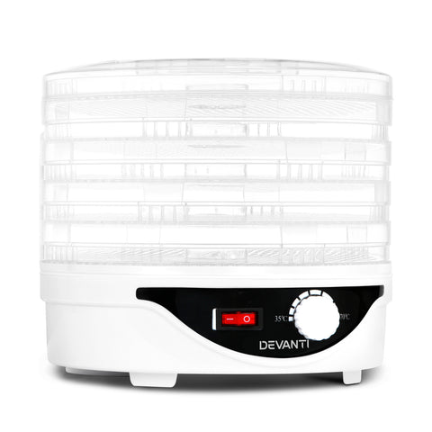 Devanti Food Dehydrator Dryer 5 Trays White 245W