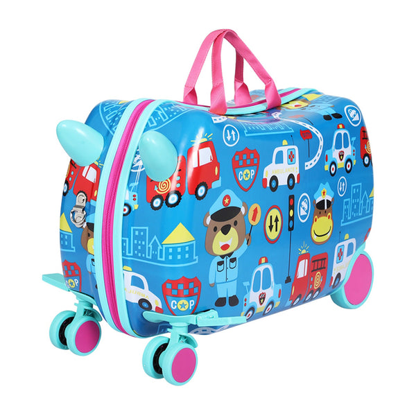 Wanderlite 17" Kids Ride On Luggage Suitcase Travel Wheels Car Police Ambulance