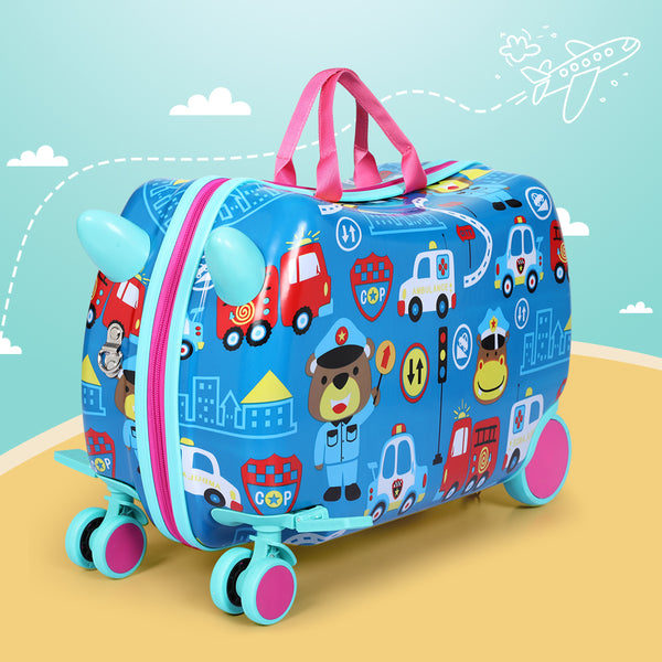 Wanderlite 17" Kids Ride On Luggage Suitcase Travel Wheels Car Police Ambulance