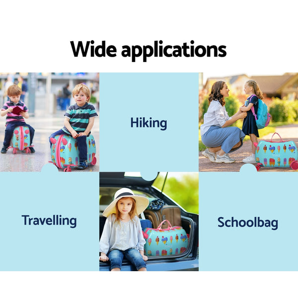 Wanderlite 17" Kids Ride On Luggage Suitcase Travel Wheels Ice Cream