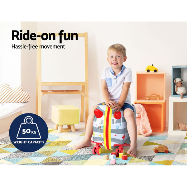 Wanderlite 17" Kids Ride On Luggage Suitcase Travel Wheels Octopus Pirate