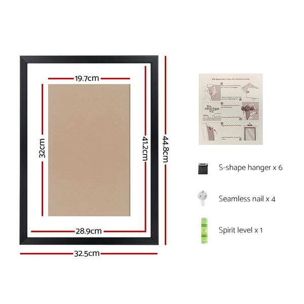 3 Piece A3 Photo Picture Painting Frame Collage Feature Wall Set Black