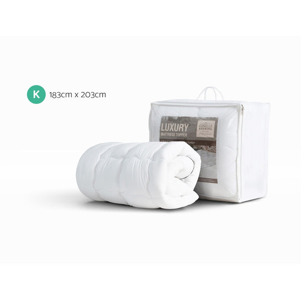 Giselle Bedding Microfibre Mattress Topper Pillowtop King