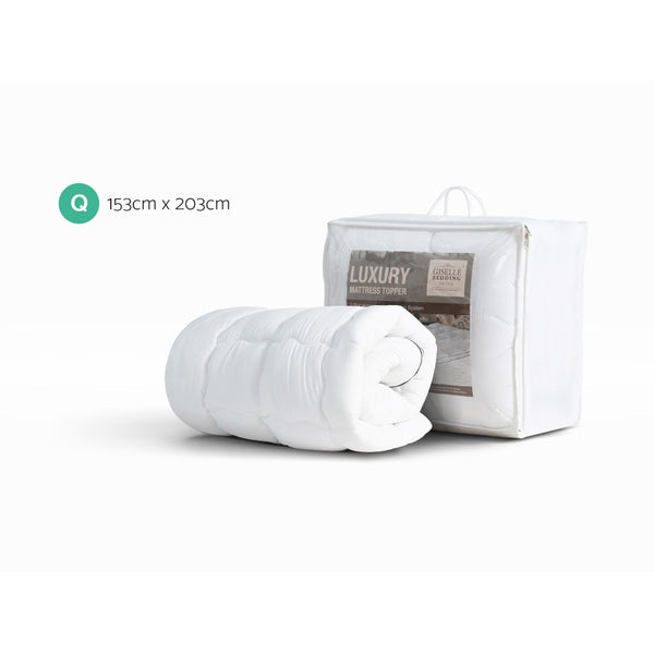 Giselle Bedding Microfibre Mattress Topper Pillowtop Queen