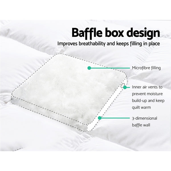 Giselle Bedding 1000gsm Microfibre Pillowtop Mattress Topper Queen 45cm