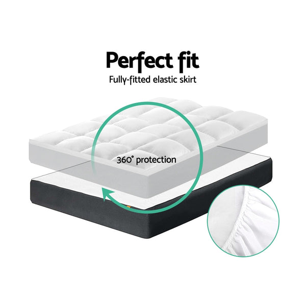 Giselle Bedding 1000gsm Microfibre Pillowtop Mattress Topper Queen 45cm