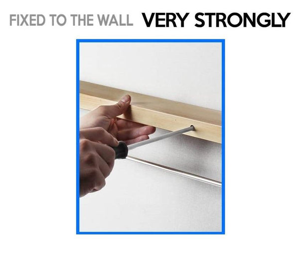 Wall Mount Solid Wood Shelf Towel Rail Rack Bar Holder Bathroom Organizer Hanger