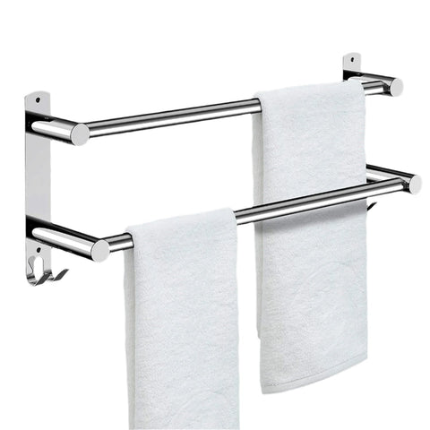 2 Bar Adjustable 45-75 cm Towel Rail Bar Rack
