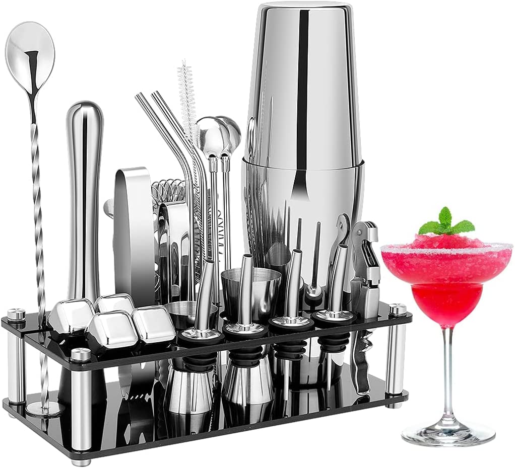 Vikus 23 Piece Boston Cocktail Shaker Set Stainless Drink Mixing Bartender