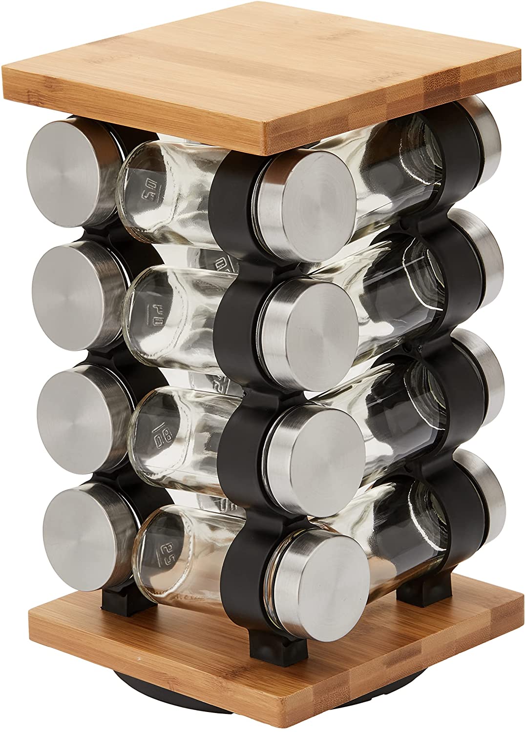 Vikus Spice Rack Organiser with 12 Pieces Jars for Kitchen Rotating