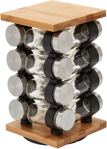 Vikus Spice Rack Organiser with 12 Pieces Jars for Kitchen Rotating