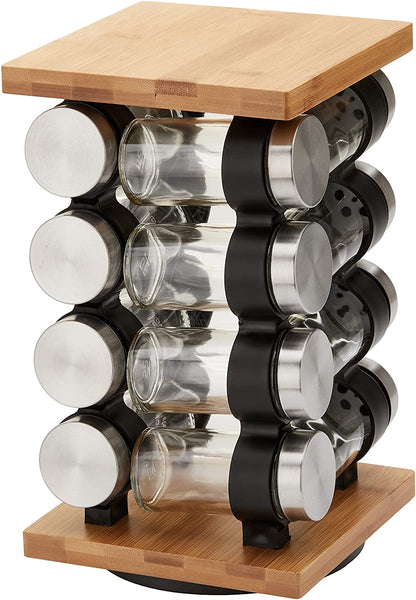 Vikus Spice Rack Organiser with 12 Pieces Jars for Kitchen Rotating