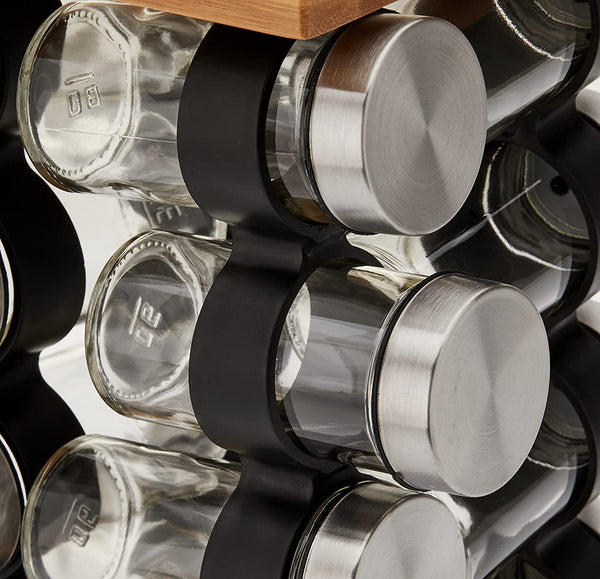 Vikus Spice Rack Organiser with 12 Pieces Jars for Kitchen Rotating