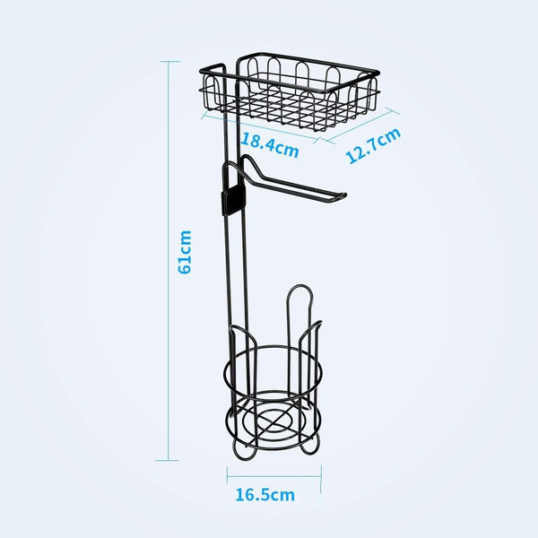 Toilet Roll Paper Holder Stand Storage Dispenser With Shelf Bathroom