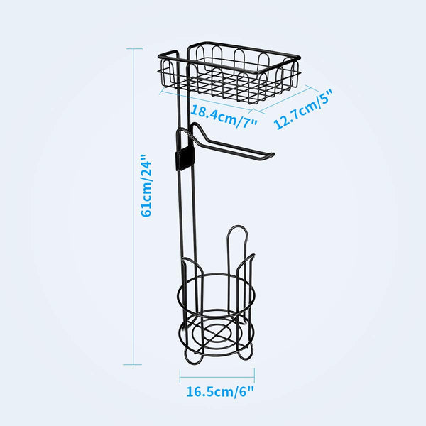 Toilet Roll Paper Holder Stand Storage Dispenser With Shelf Bathroom
