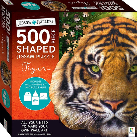 500 Piece Tiger Shaped Jigsaw Puzzle Glue Hanging Kit