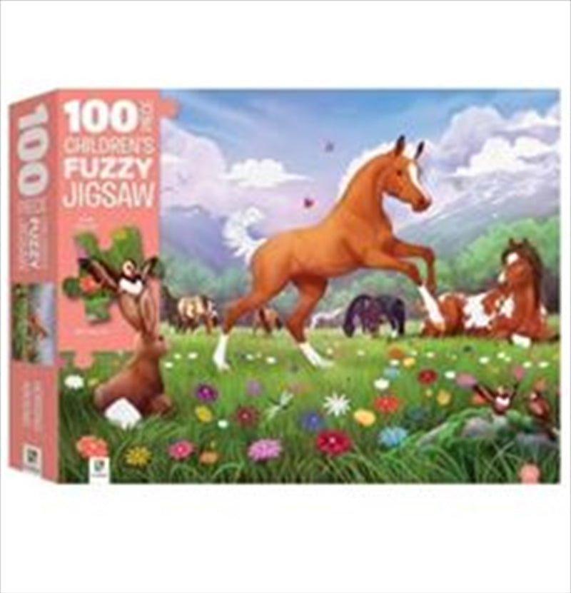 Horsing Around Fuzzy Jigsaw Puzzle 100 Piece