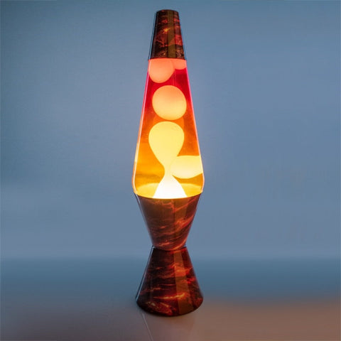 Lava Motion Lamp Diamond Shape Volcano Yellow Orange