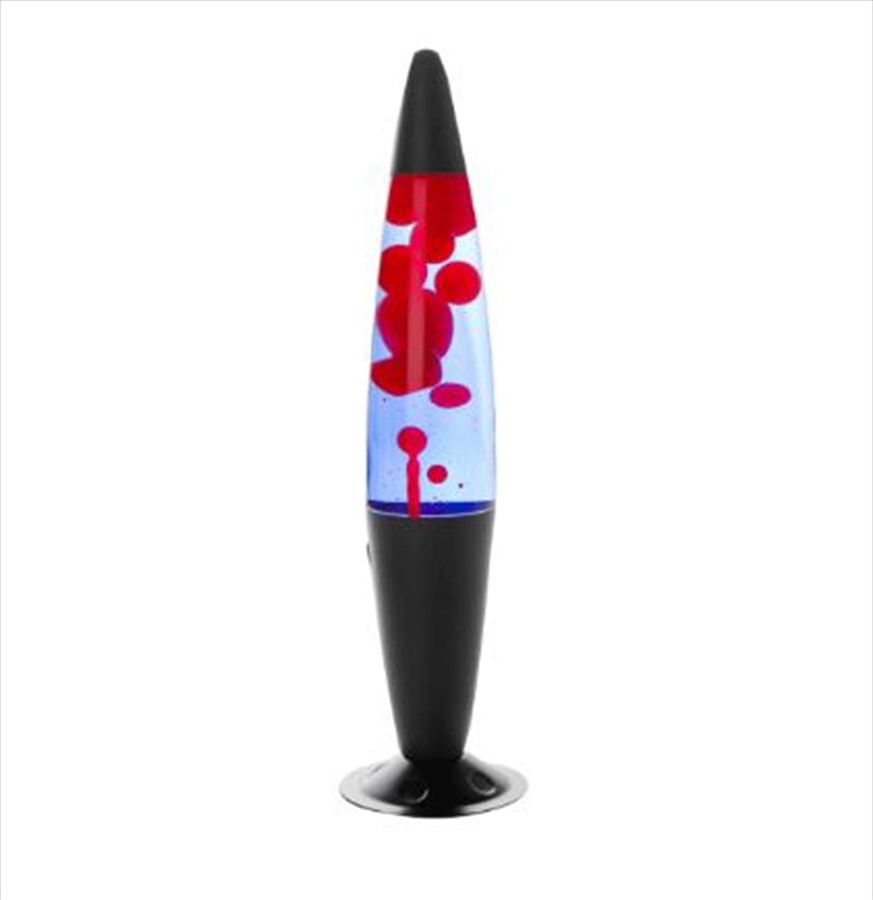 Lava Motion Lamp Rocket Shape Black Red Blue