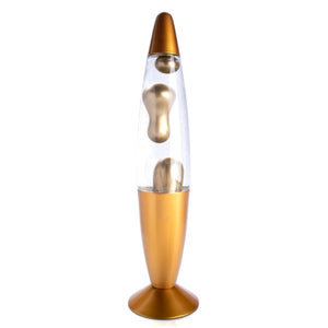 Lava Motion Lamp Rocket Shape Metallic Gold