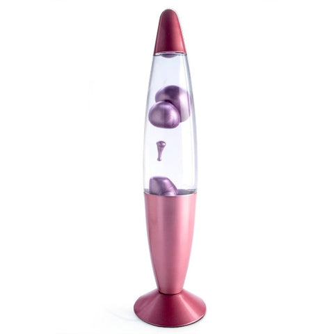 Lava Motion Lamp Rocket Shape Metallic Pink Purple