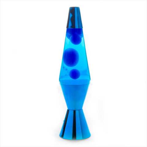 Lava Motion Lamp Diamond Shape Metallic Blue