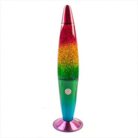 Rainbow Glitter Motion Lamp Rocket Shape
