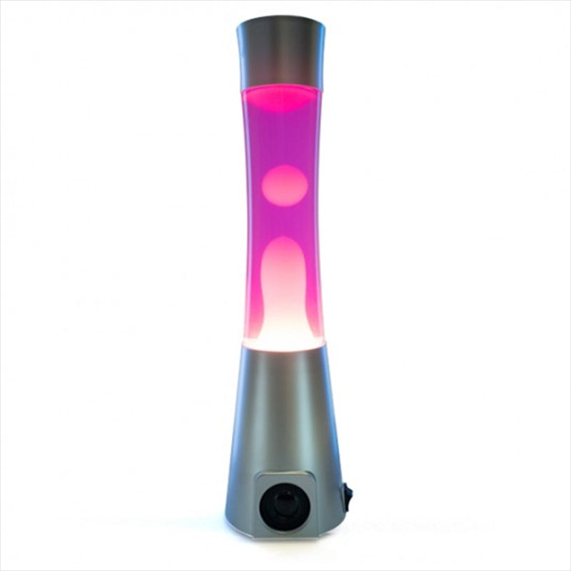 Lava Motion Bluetooth Speaker Lamp Silver Pink White