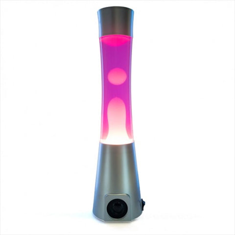 Lava Motion Bluetooth Speaker Lamp Silver Pink White