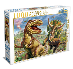 T-Rex And Triceratops Dinosaurs 1000 Piece Jigsaw Puzzle