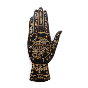 Black Gold Palmistry Hand Incense Stick Burner Holder