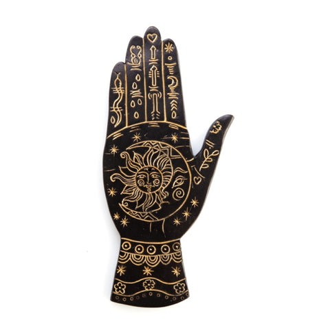 Black Gold Palmistry Hand Incense Stick Burner Holder