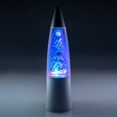 Spaceman Astronaut Rocket Shake and Shine LED Glitter Lamp