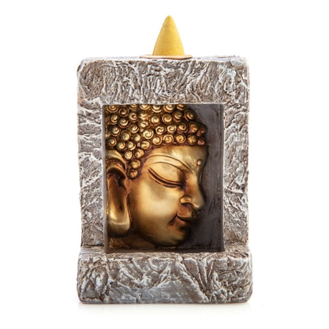 Stone Frame Buddha Backflow Incense Cone Burner