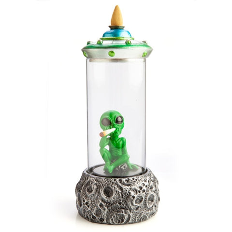 Stoned Alien Glass Case LED Backflow Incense Cone Burner
