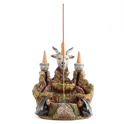 Baphomet Mountain Altar LED Backflow Incense Cone Burner