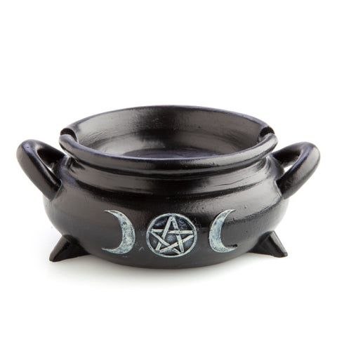 Witches Cauldron Pentacle Moon Wicca Incense Burner Ashtray
