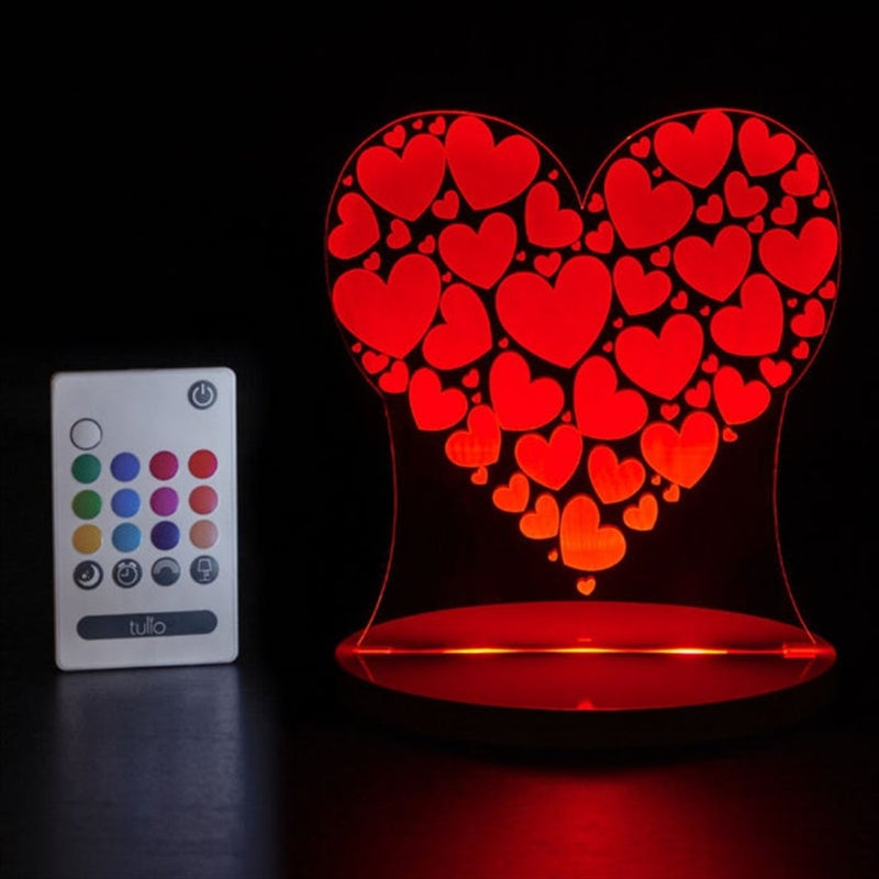 Tulio Heart Dream Night Light Lamp LED Nursery Bedroom Bedside Remote