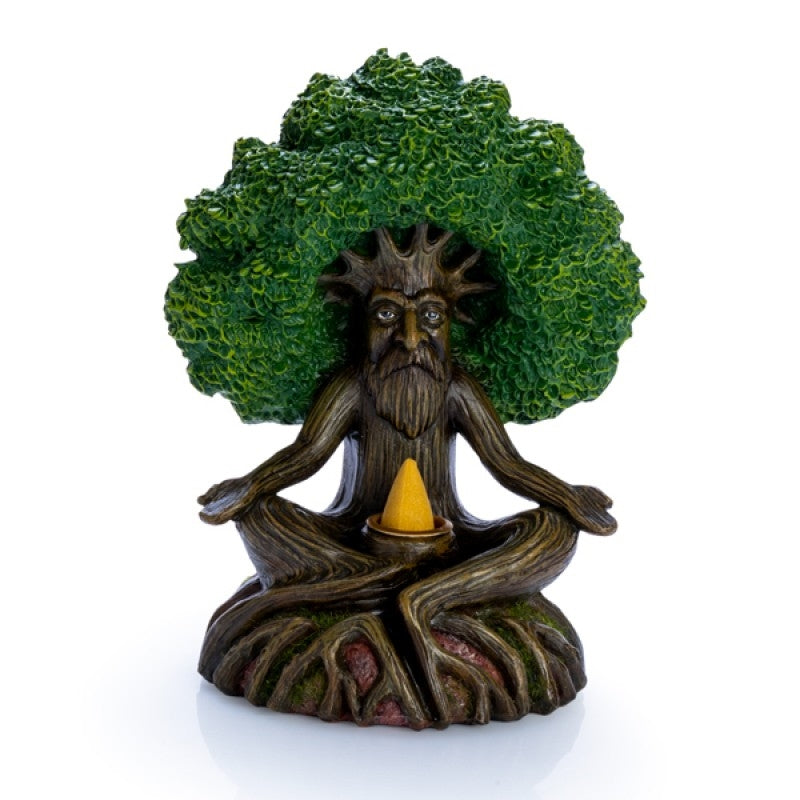 Meditating Old Man Tree Backflow Incense Cone Burner