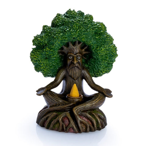 Meditating Old Man Tree Backflow Incense Cone Burner