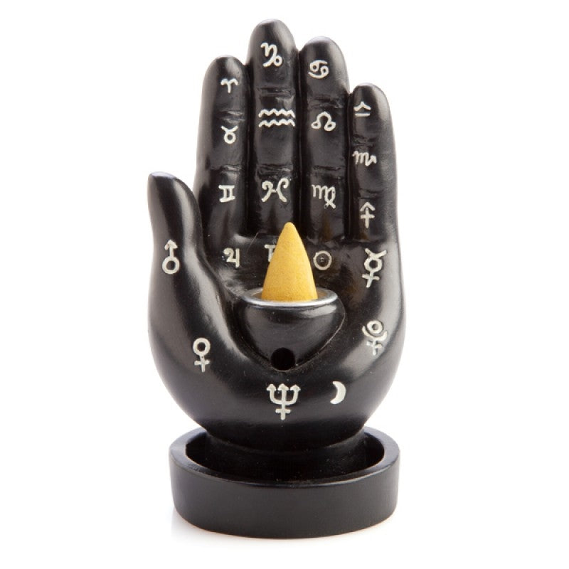 Hamsa Hand Zodiac Signs Symbols Backflow Incense Cone Burner
