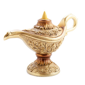 Brass Look Genie Magic Lamp Backflow Incense Cone Burner