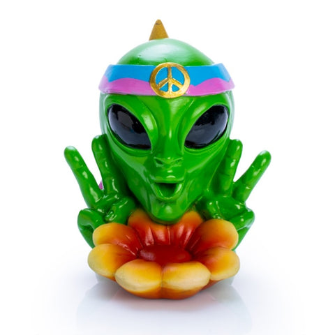 Alien Hippie Peace Flower Backflow Incense Cone Burner
