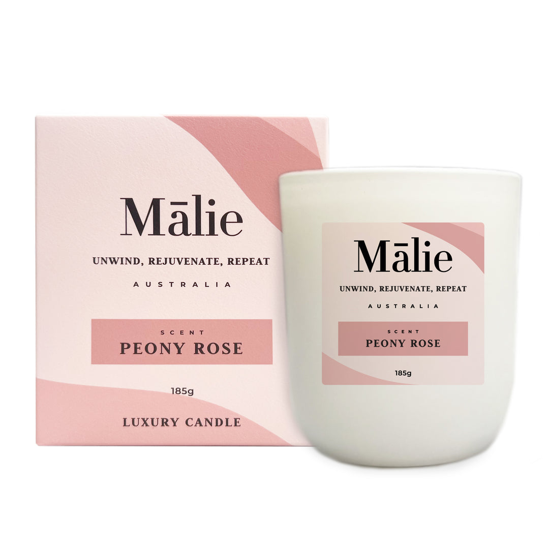 Malie Peony Rose Luxury Soy Candle 185g